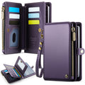 Caseme RFID Blocking Passport Holder Wallet – Leather Travel Organizer [Purple] - Purple