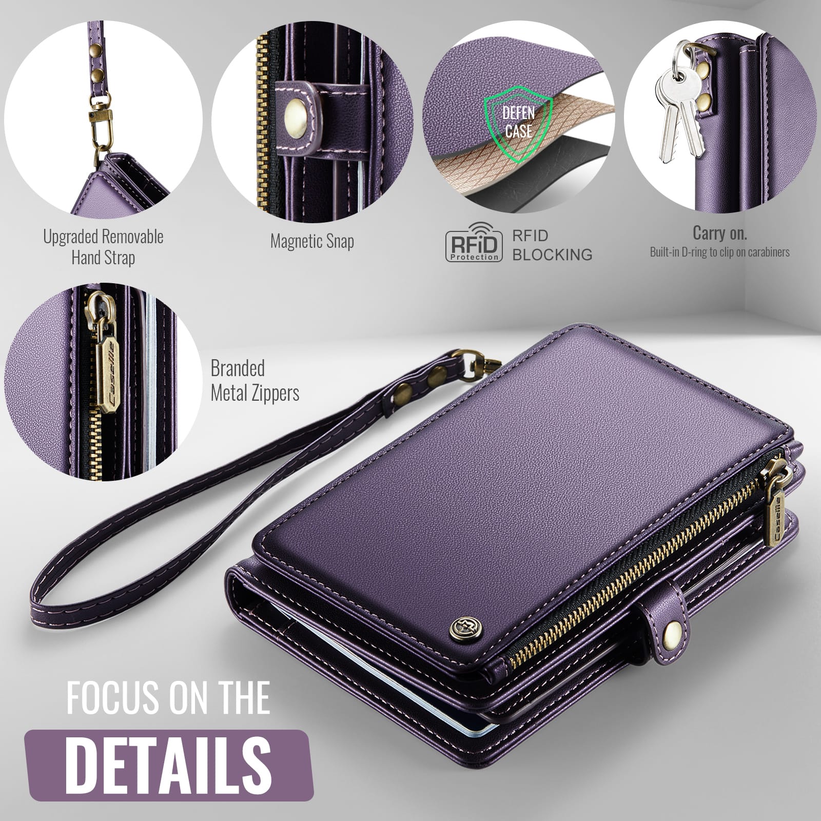 Caseme RFID Blocking Passport Holder Wallet – Leather Travel Organizer [Purple]