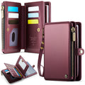 Caseme RFID Blocking Passport Holder Wallet – Leather Travel Organizer [Maroon] - Maroon