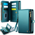 Caseme RFID Blocking Passport Holder Wallet – Leather Travel Organizer [Teal] - Teal