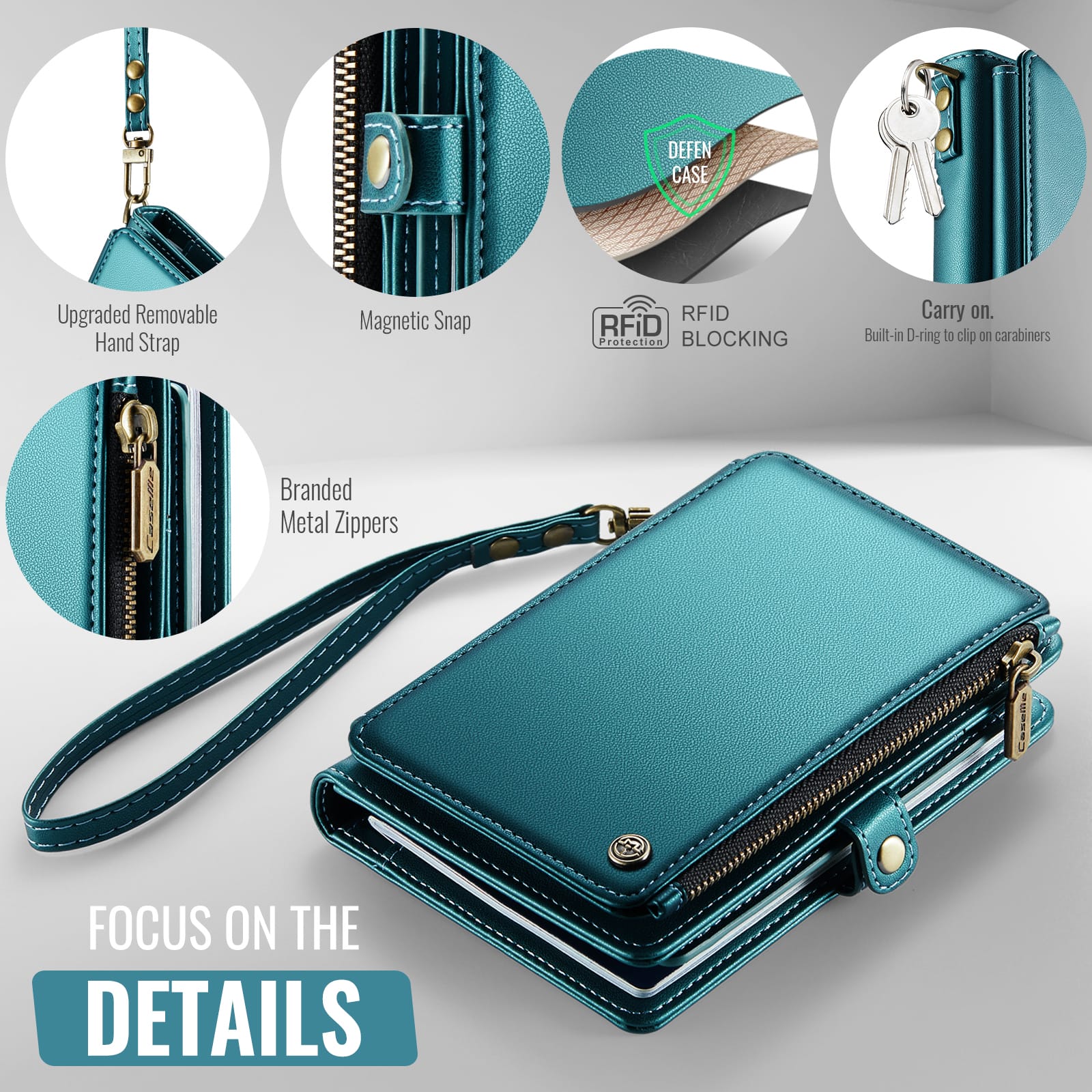 Caseme RFID Blocking Passport Holder Wallet – Leather Travel Organizer [Teal]
