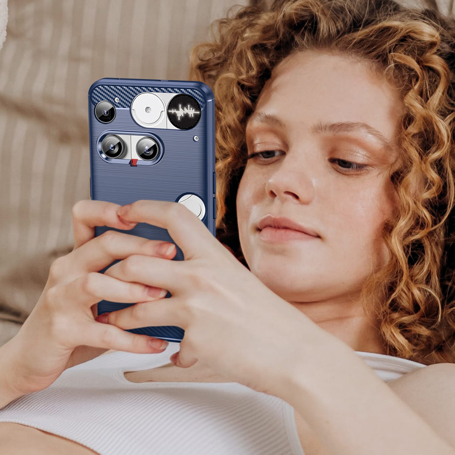 Nothing Phone (3) Carbon Fibre Brushed Case [Navy]