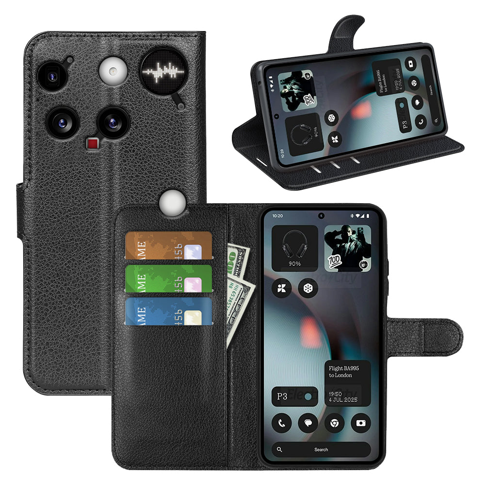 NOTHING Phone (3) PU Wallet Case [Black]