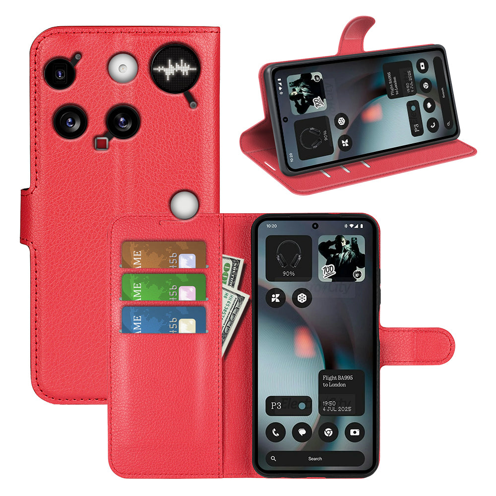 NOTHING Phone (3) PU Wallet Case [Red]