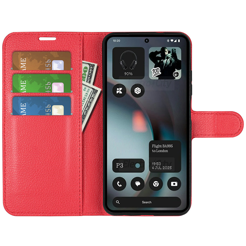NOTHING Phone (3) PU Wallet Case [Red]