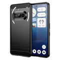 Nothing Phone (3a) Carbon Fibre TPU Case Slim Shockproof Cover Black - Black