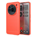 Nothing Phone (3a) Pro Carbon Fibre TPU Case Slim Shockproof Cover Red - Red