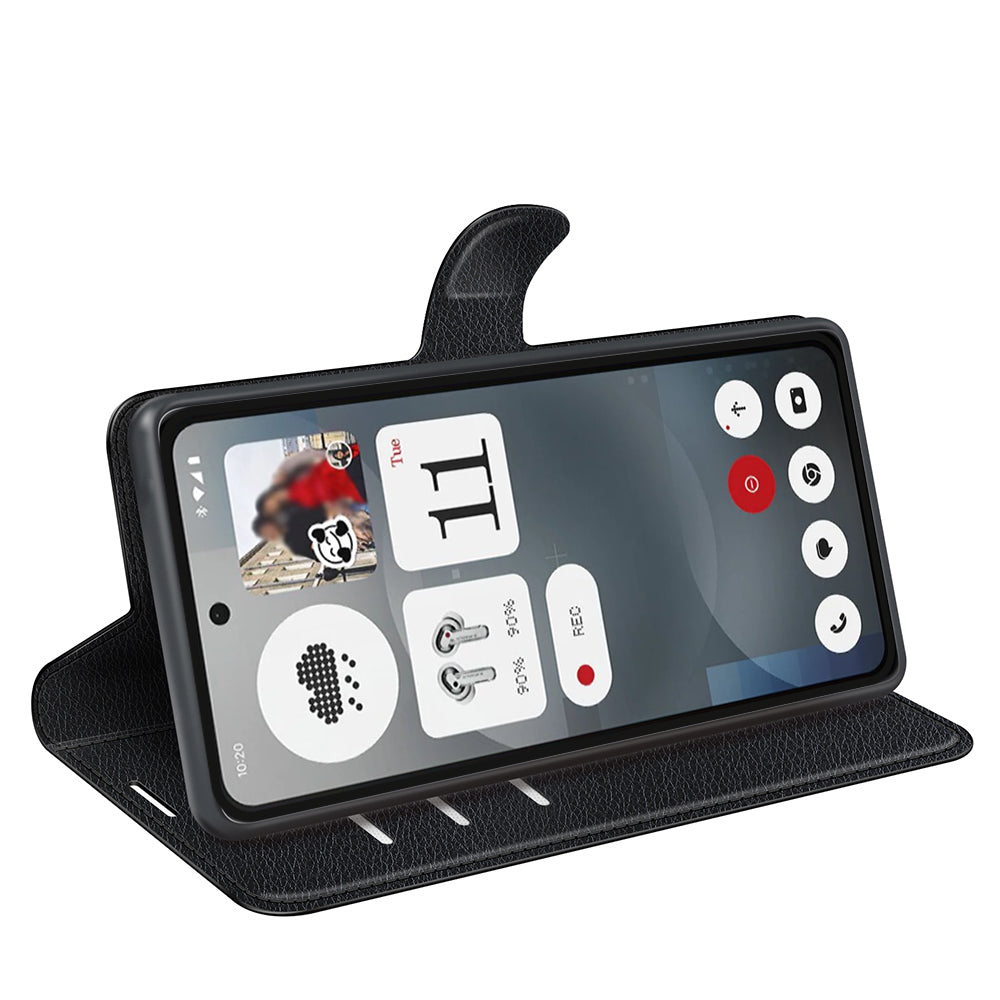 Nothing Phone (3a) PU Wallet Case [Black]