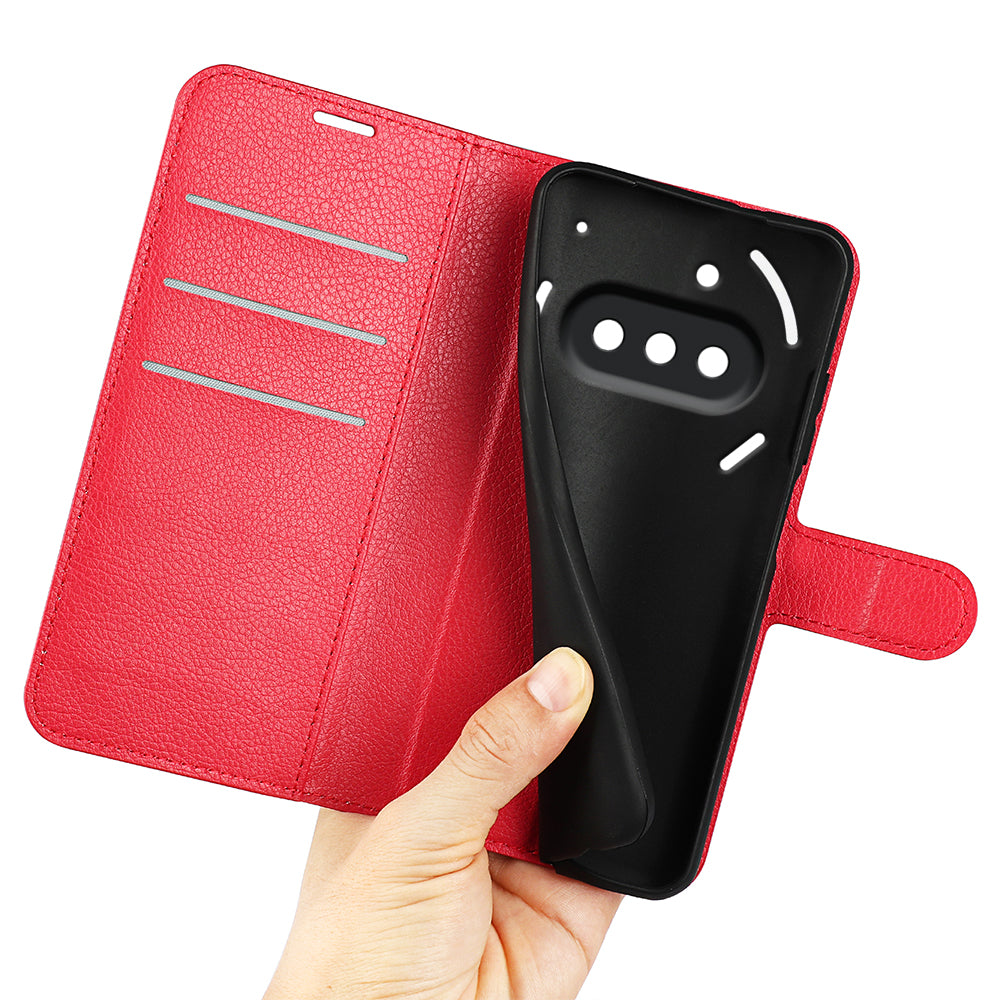 Nothing Phone (3a) PU Wallet Case [Red]