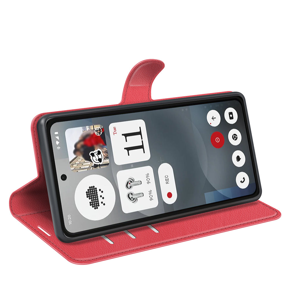 Nothing Phone (3a) PU Wallet Case [Red]