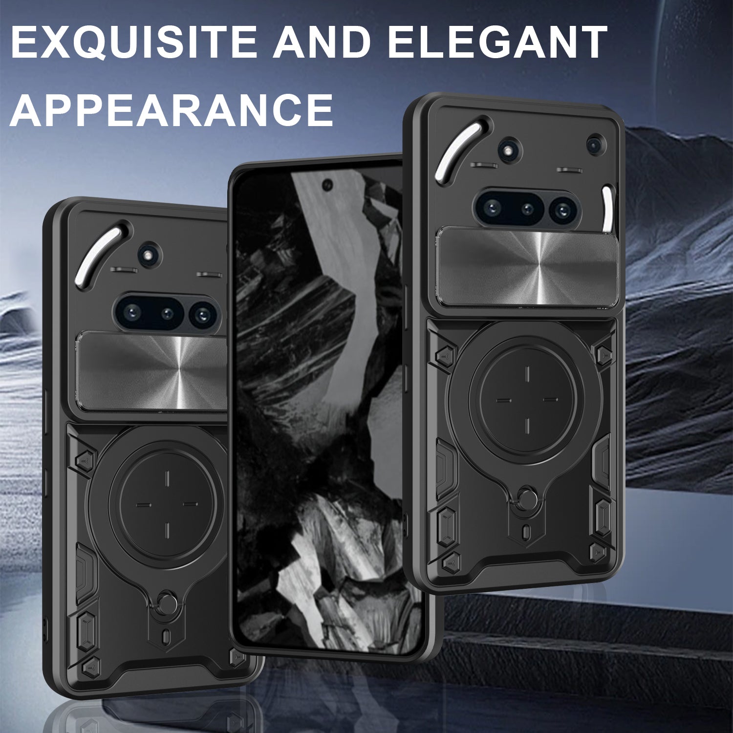 Nothing Phone (3a) Ring Kickstand Case w/ Camera Cover [Purple]