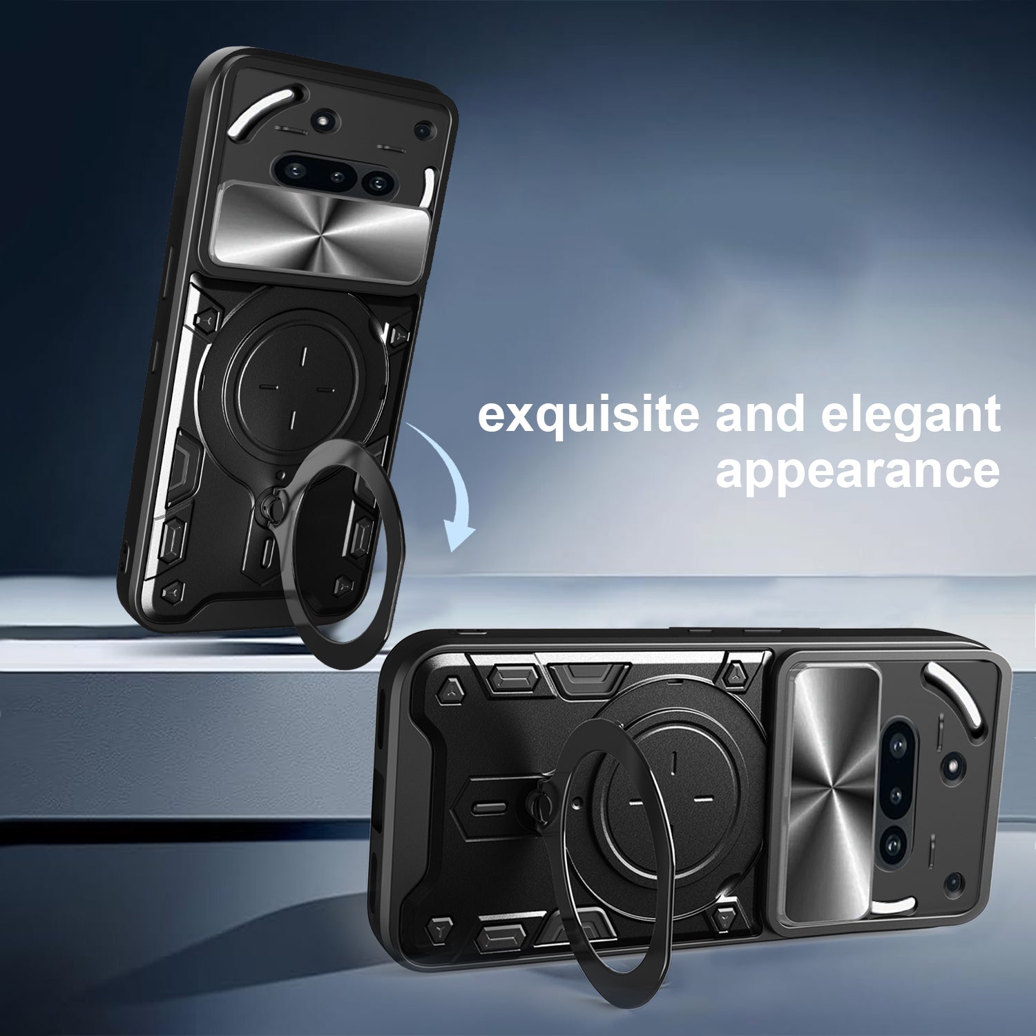 Nothing Phone (3a) Ring Kickstand Case w/ Camera Cover [Rose Gold]
