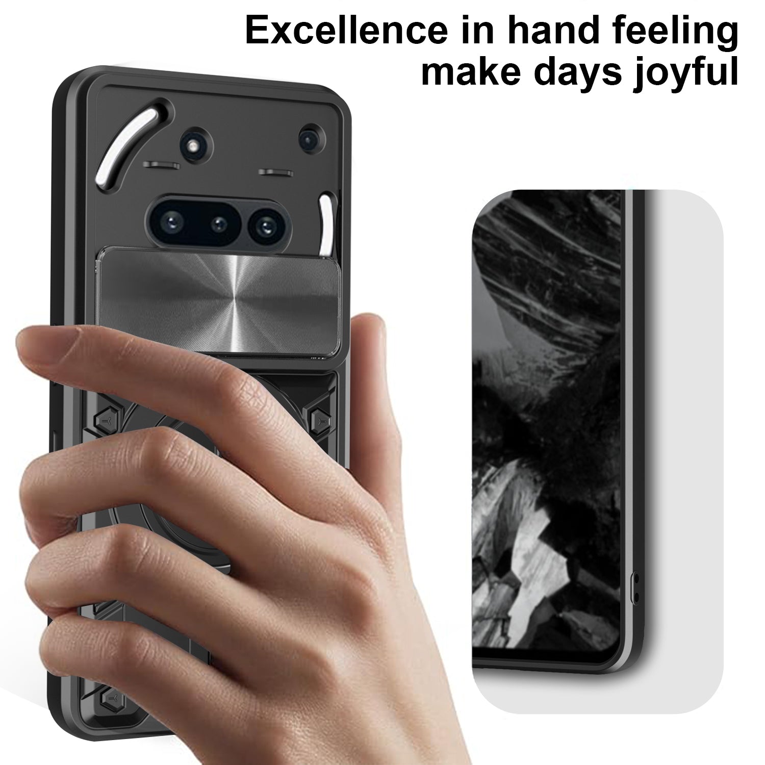 Nothing Phone (3a) Ring Kickstand Case w/ Camera Cover [Navy]