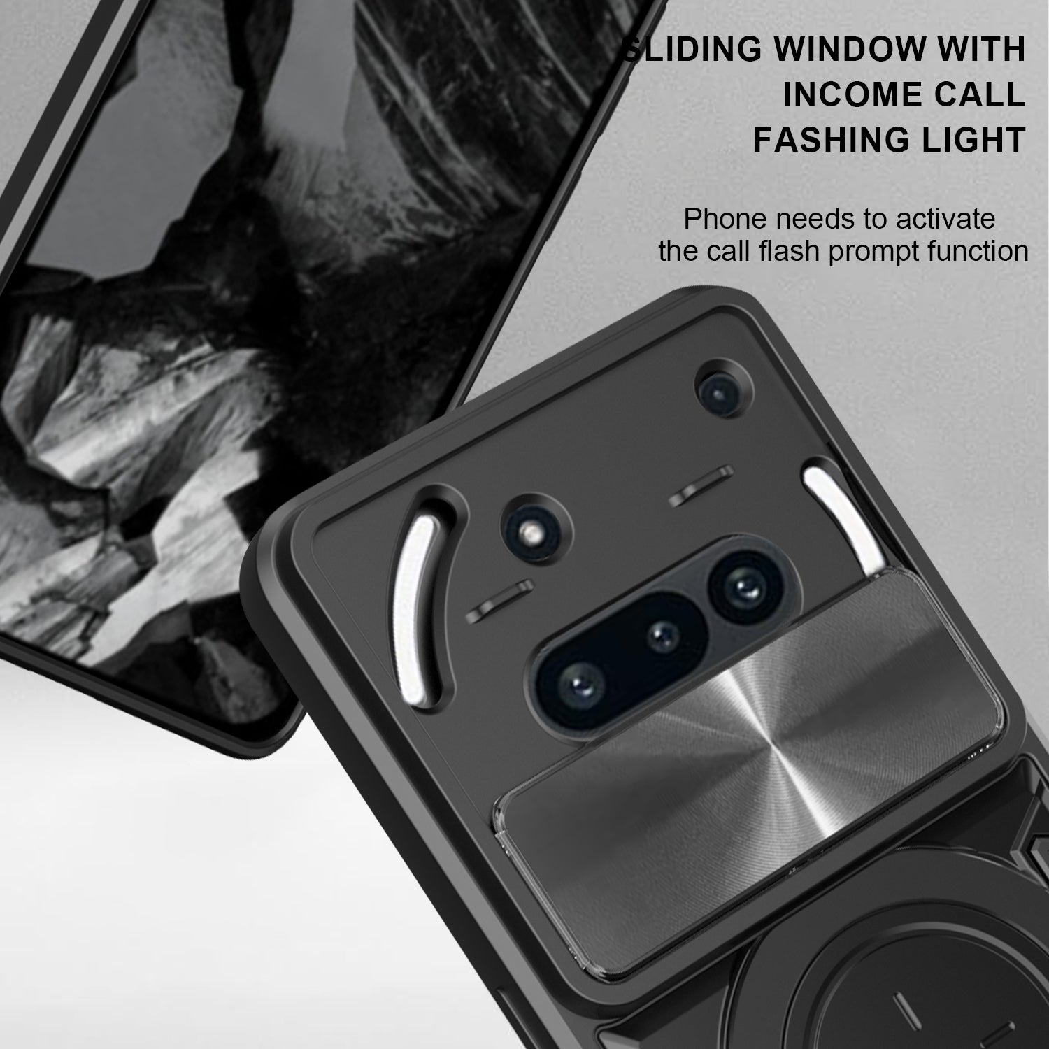 Nothing Phone (3a) Ring Kickstand Case w/ Camera Cover [Red]