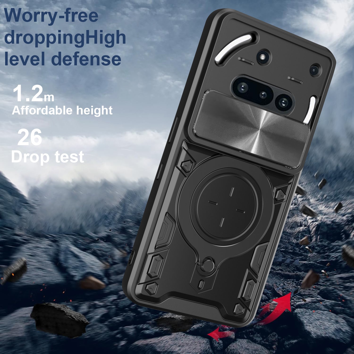 Nothing Phone (3a) Ring Kickstand Case w/ Camera Cover [Navy]