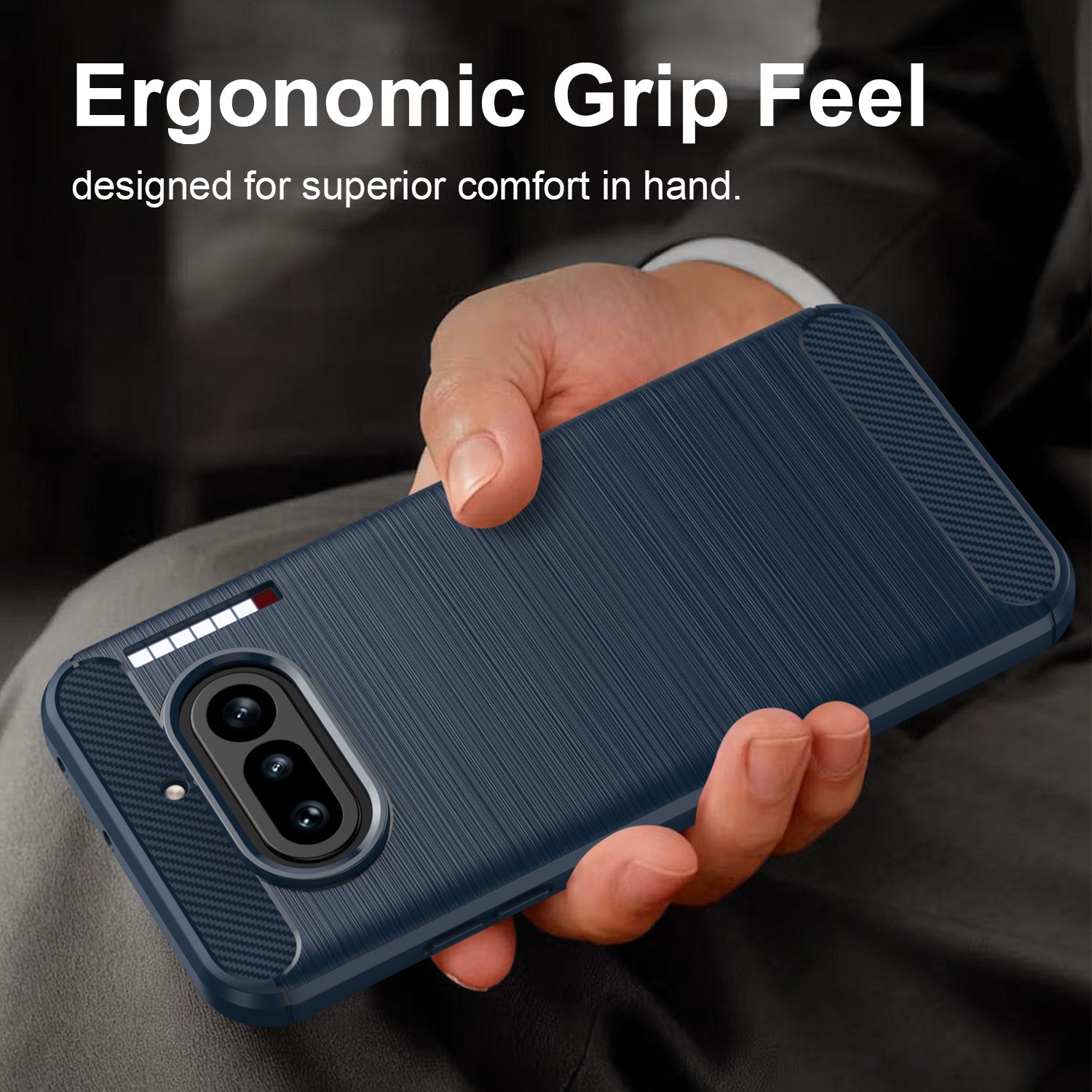 NOTHING Phone (4a)  Carbon Fibre TPU Case Slim Shockproof Cover Navy