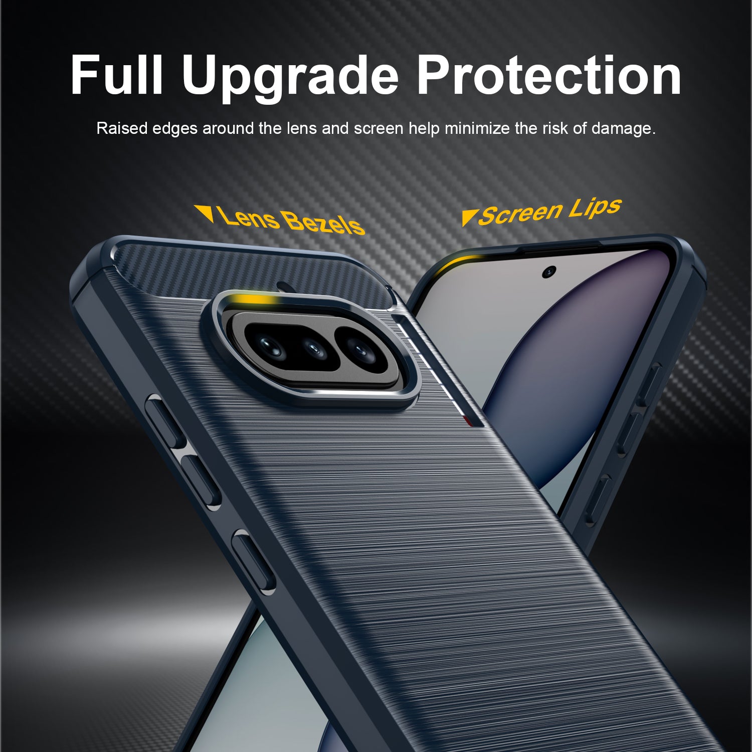 NOTHING Phone (4a)  Carbon Fibre TPU Case Slim Shockproof Cover Navy