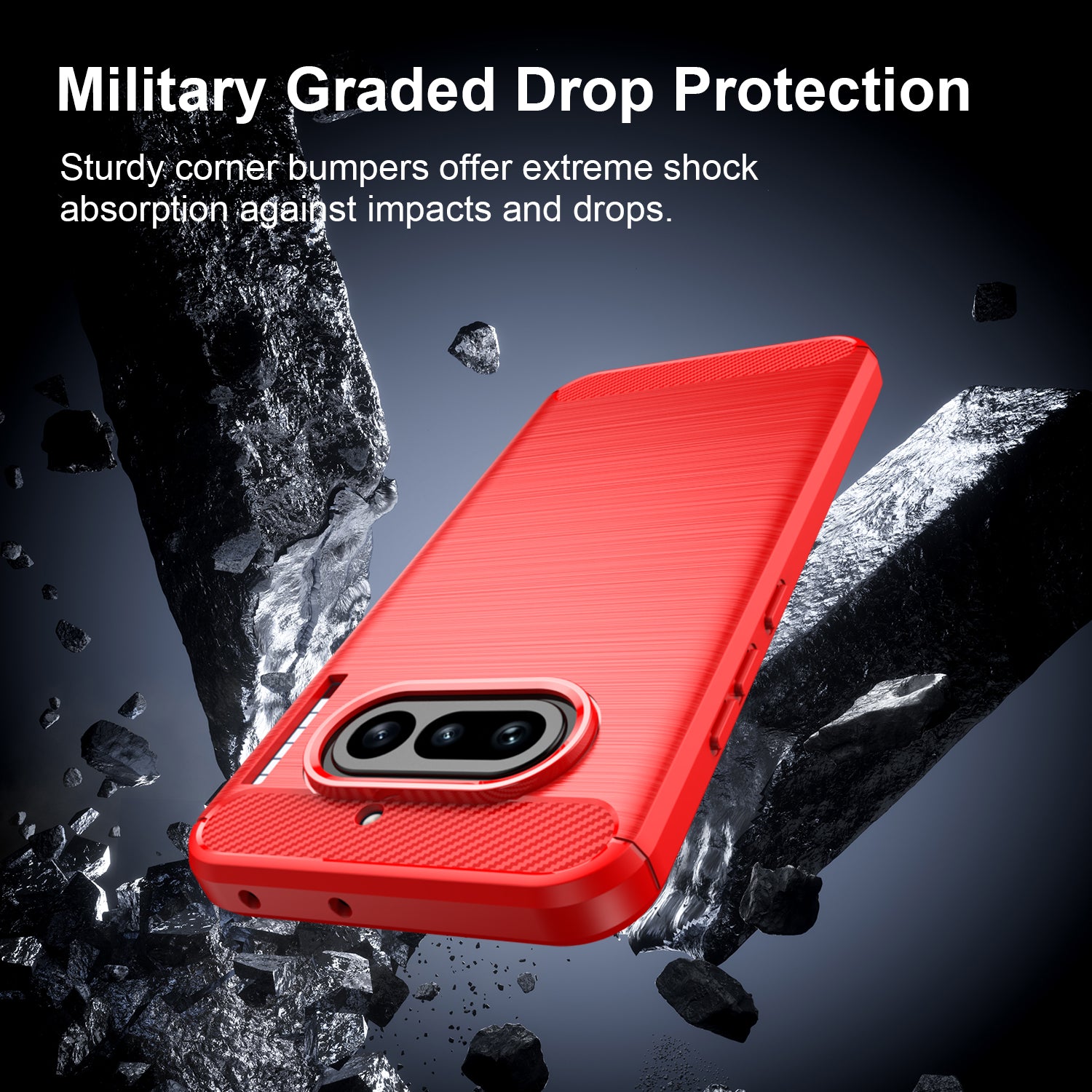 NOTHING Phone (4a)  Carbon Fibre TPU Case Slim Shockproof Cover Red