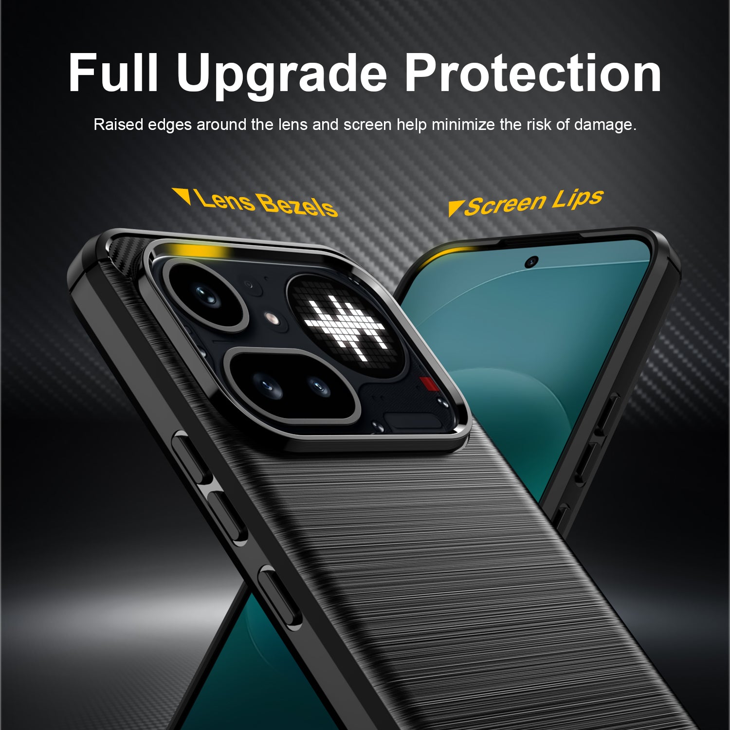 Nothing Phone (4a) Pro Carbon Fibre TPU Case Slim Shockproof Cover Black