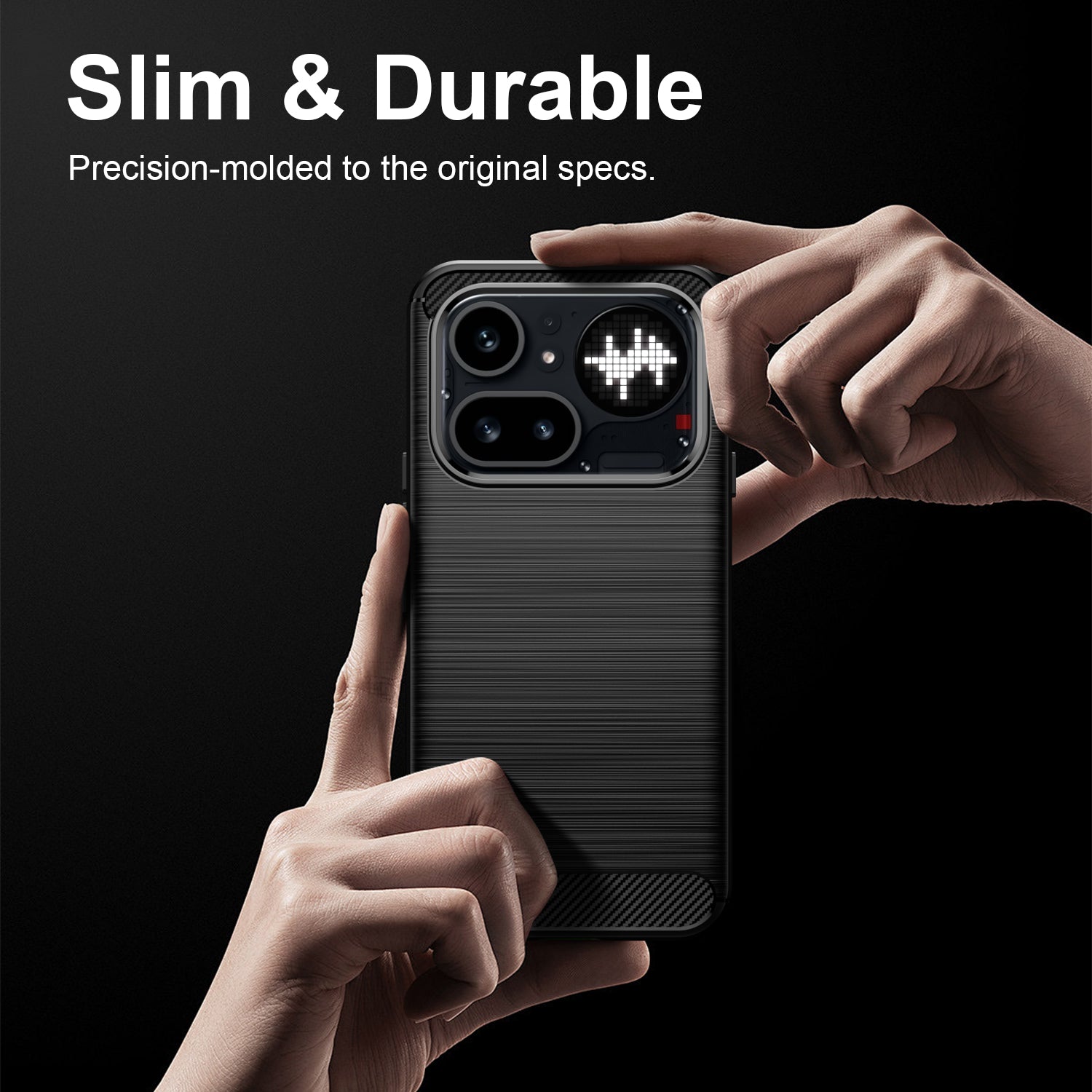 Nothing Phone (4a) Pro Carbon Fibre TPU Case Slim Shockproof Cover Black