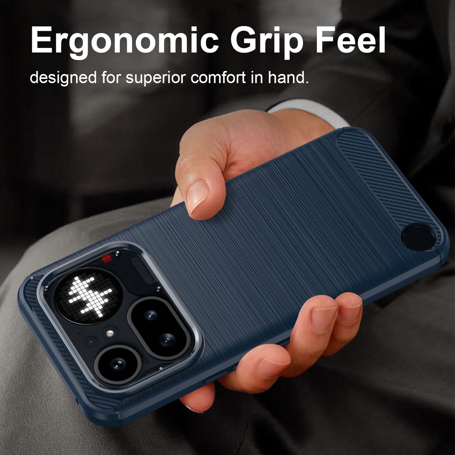 Nothing Phone (4a) Pro Carbon Fibre TPU Case Slim Shockproof Cover Navy