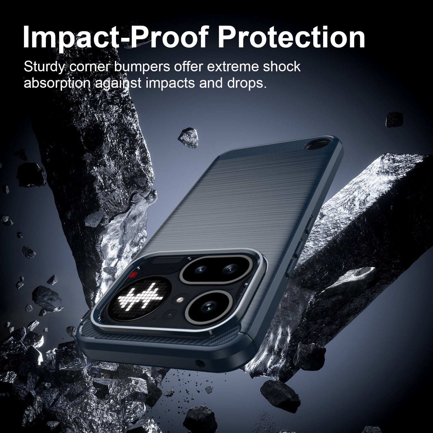 Nothing Phone (4a) Pro Carbon Fibre TPU Case Slim Shockproof Cover Navy