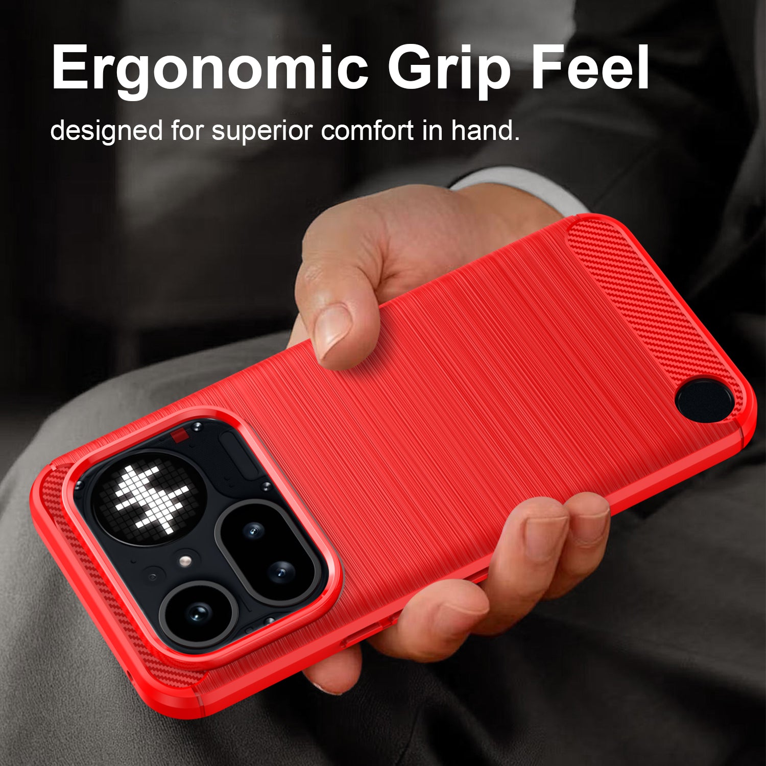 Nothing Phone (4a) Pro Carbon Fibre TPU Case Slim Shockproof Cover Red