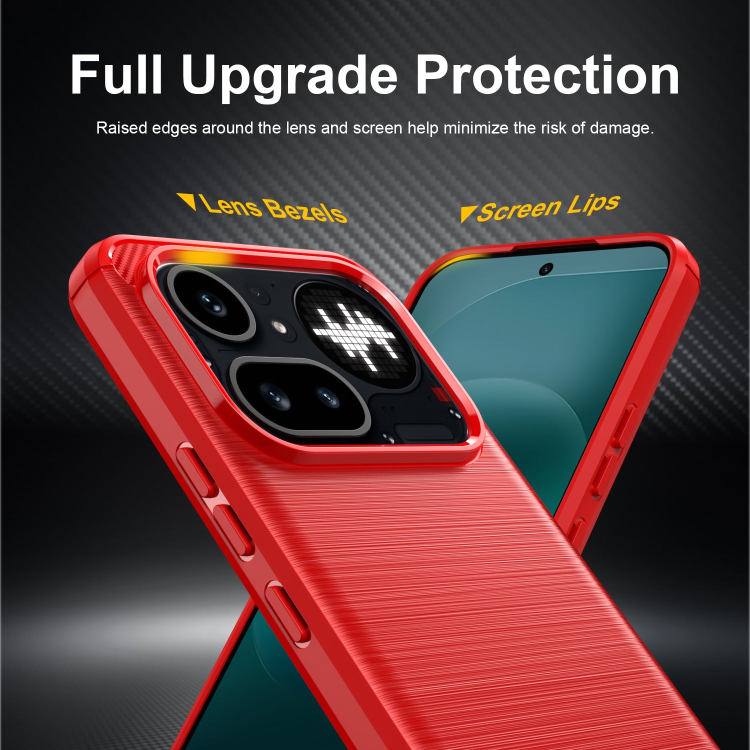 Nothing Phone (4a) Pro Carbon Fibre TPU Case Slim Shockproof Cover Red