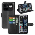Wallet Case for Nothing Phone (4a) Pro – PU Leather Flip Cover with Card Holder & Stand [Black] - Black