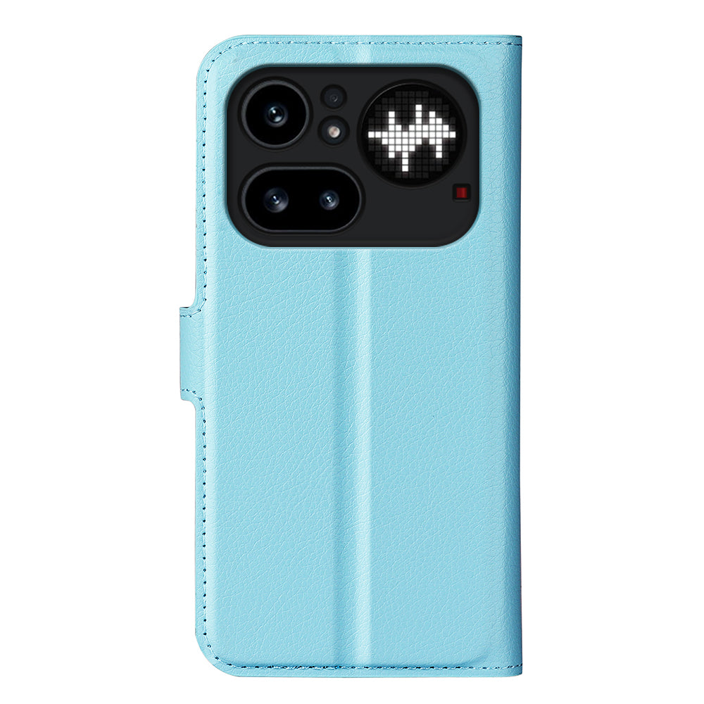 Wallet Case for Nothing Phone (4a) Pro – PU Leather Flip Cover with Card Holder & Stand [LightBlue]