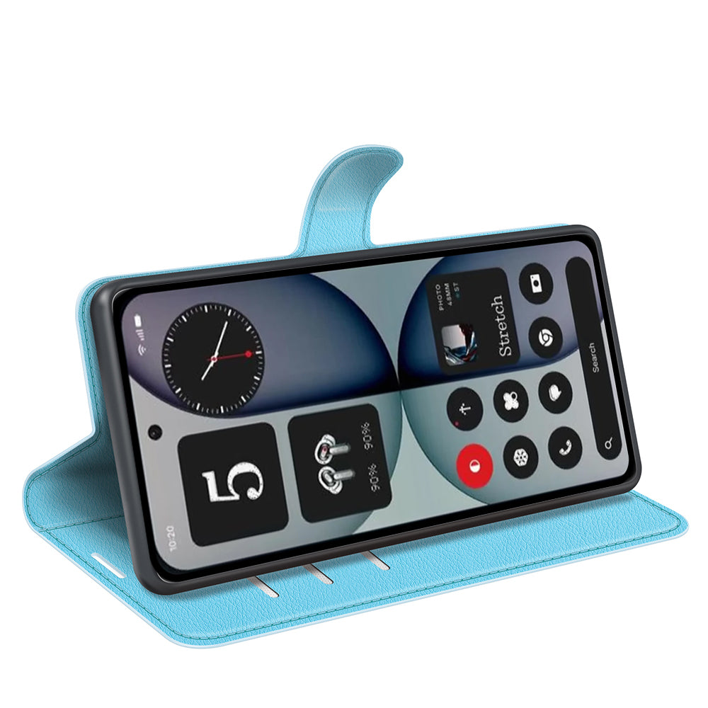 Wallet Case for Nothing Phone (4a) Pro – PU Leather Flip Cover with Card Holder & Stand [LightBlue]