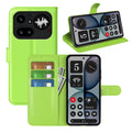 Wallet Case for Nothing Phone (4a) Pro – PU Leather Flip Cover with Card Holder & Stand [Green] - Green