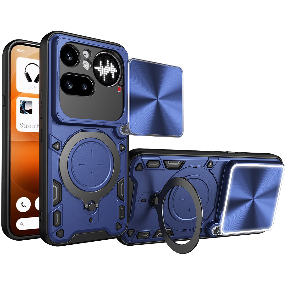 NOTHING Phone (4a) Pro Ring Kickstand Case w/ Camera Cover [Navy]
