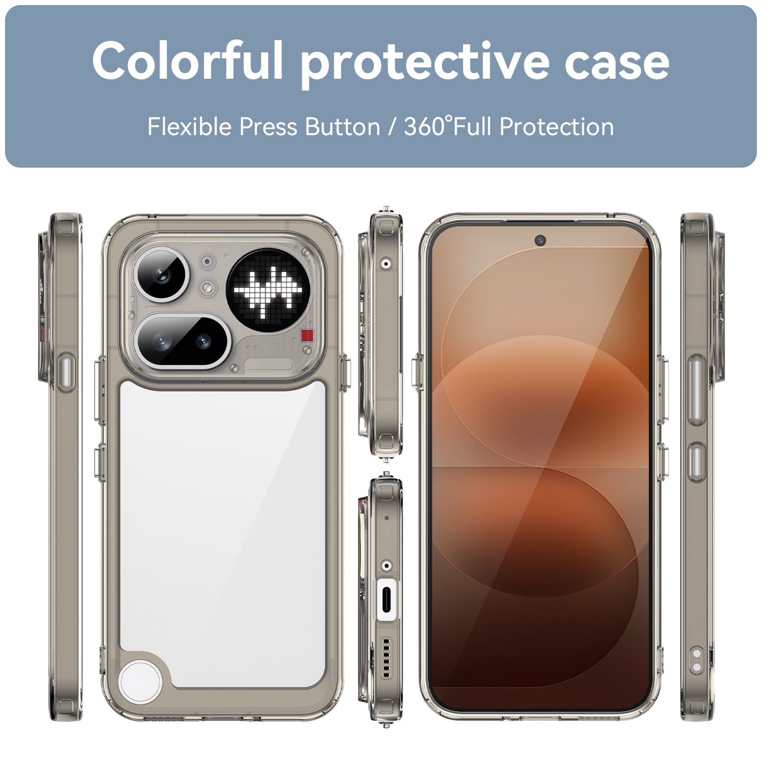 Nothing Phone (4a) Pro Soft TPU Bumper Shockproof Cover Case [Clear Grey]