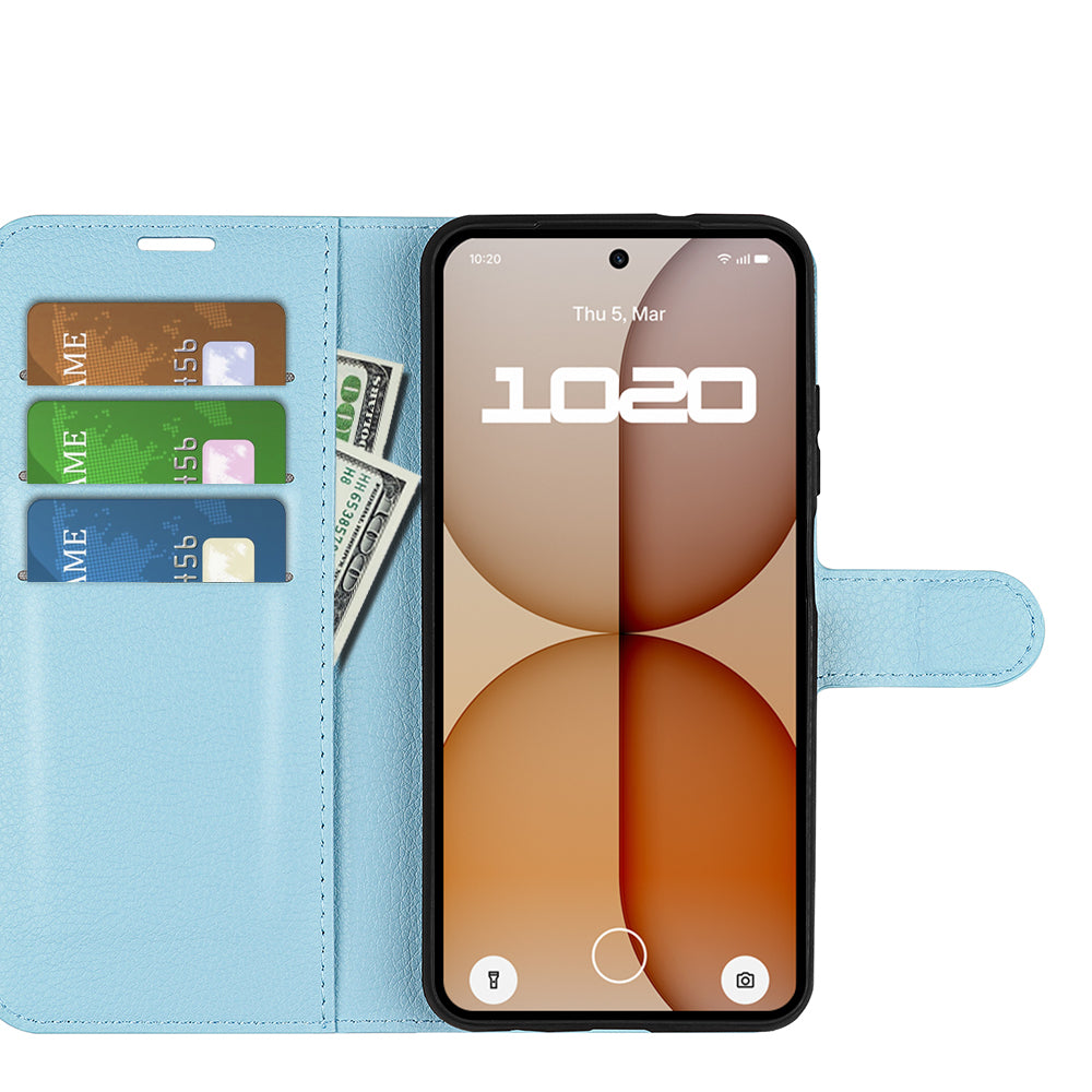 Wallet Case for Nothing Phone (4a) – PU Leather Flip Cover with Card Holder & Stand [LightBlue]