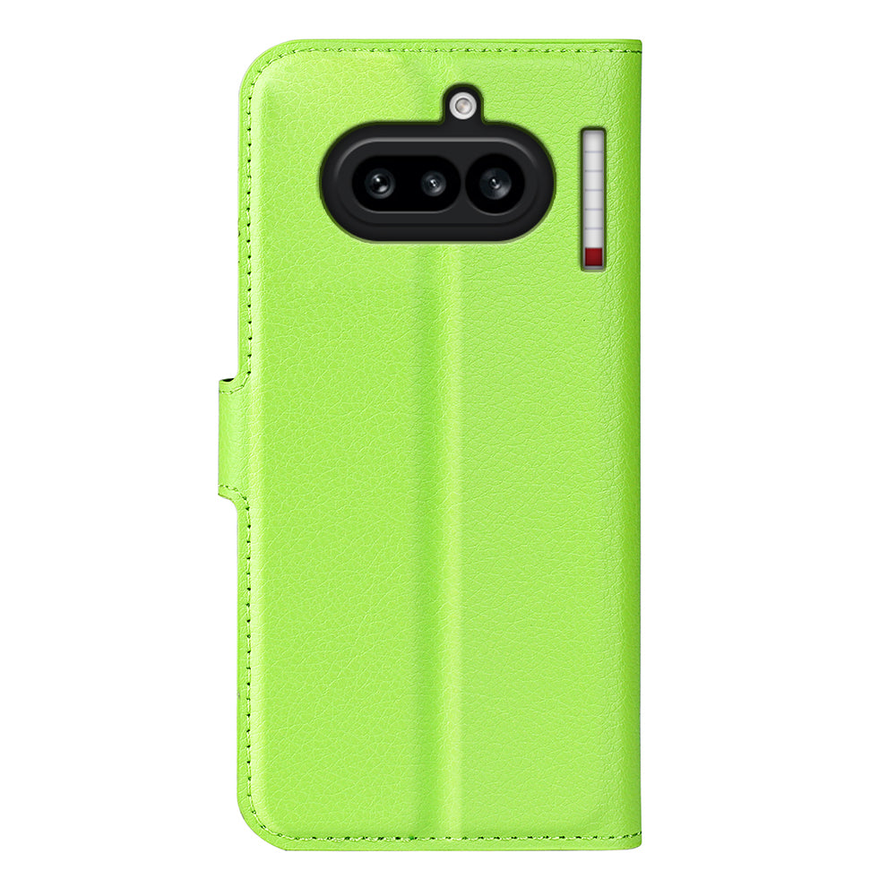 Wallet Case for Nothing Phone (4a) – PU Leather Flip Cover with Card Holder & Stand [Green]