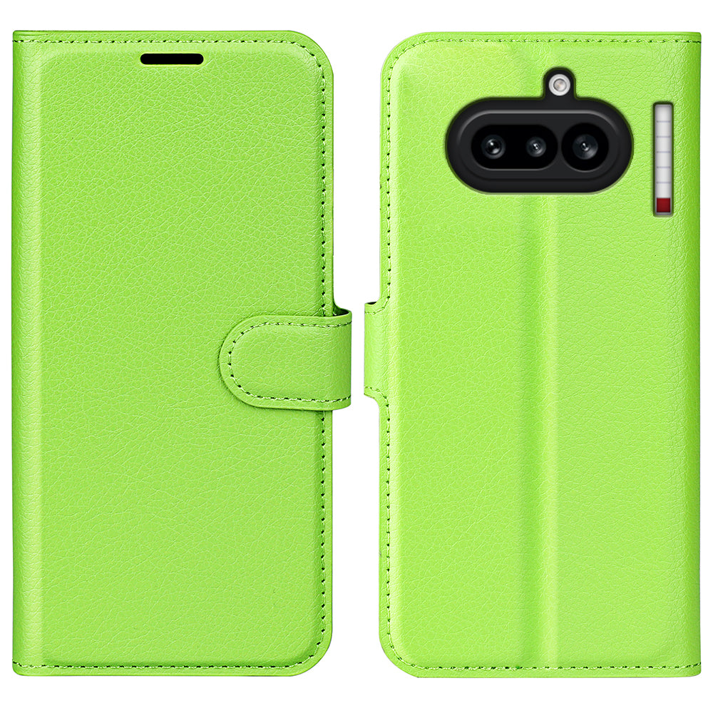 Wallet Case for Nothing Phone (4a) – PU Leather Flip Cover with Card Holder & Stand [Green]