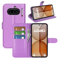Wallet Case for Nothing Phone (4a) – PU Leather Flip Cover with Card Holder & Stand [Purple] - Purple