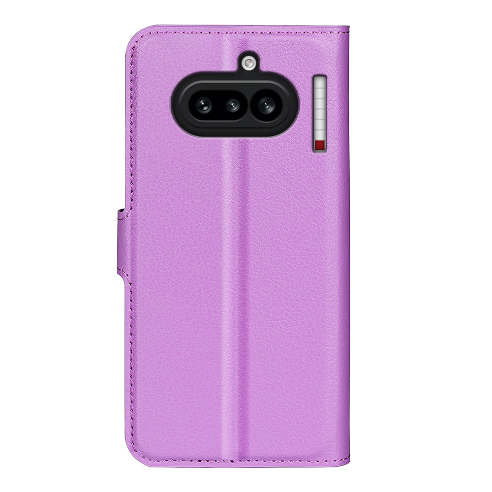 Wallet Case for Nothing Phone (4a) – PU Leather Flip Cover with Card Holder & Stand [Purple]