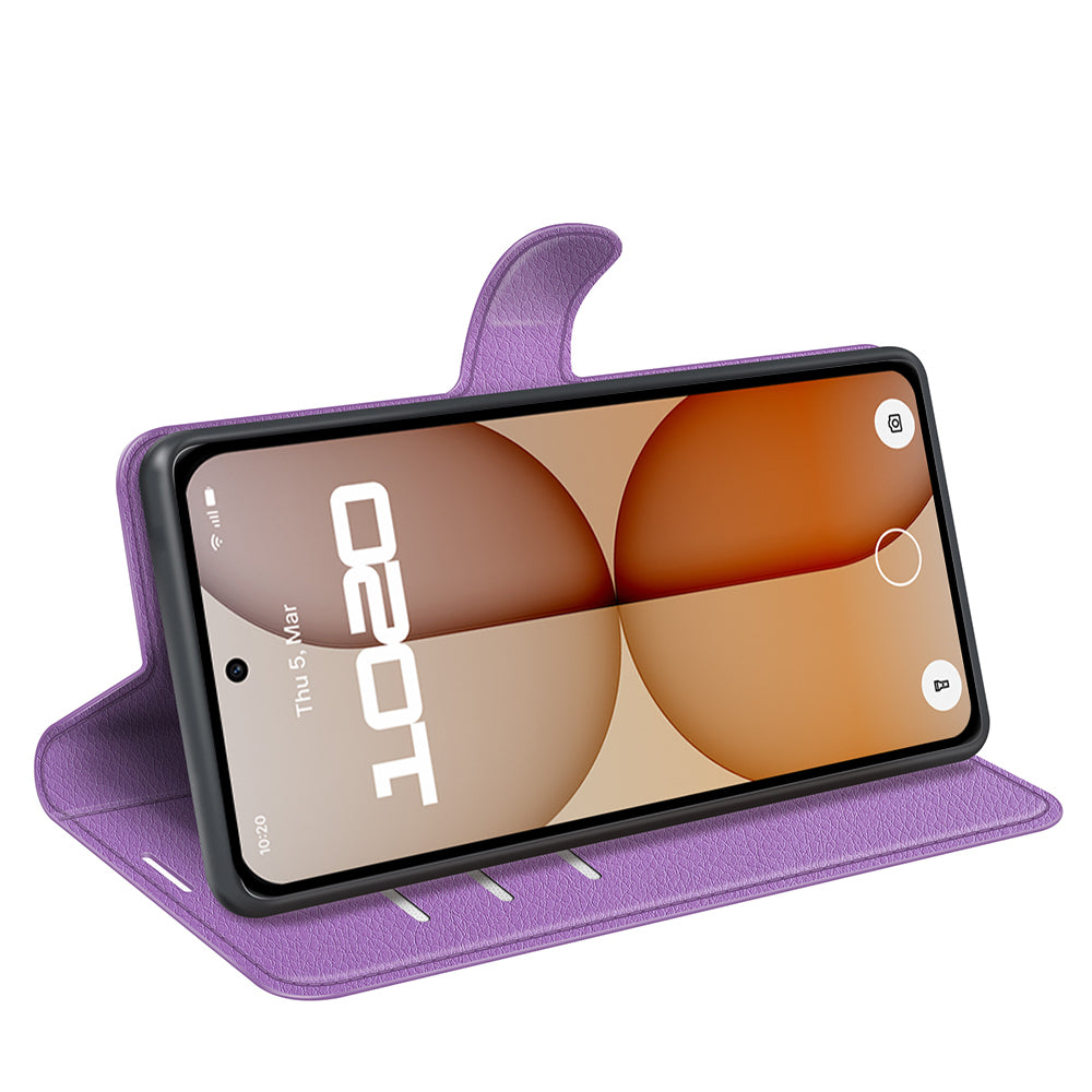 Wallet Case for Nothing Phone (4a) – PU Leather Flip Cover with Card Holder & Stand [Purple]