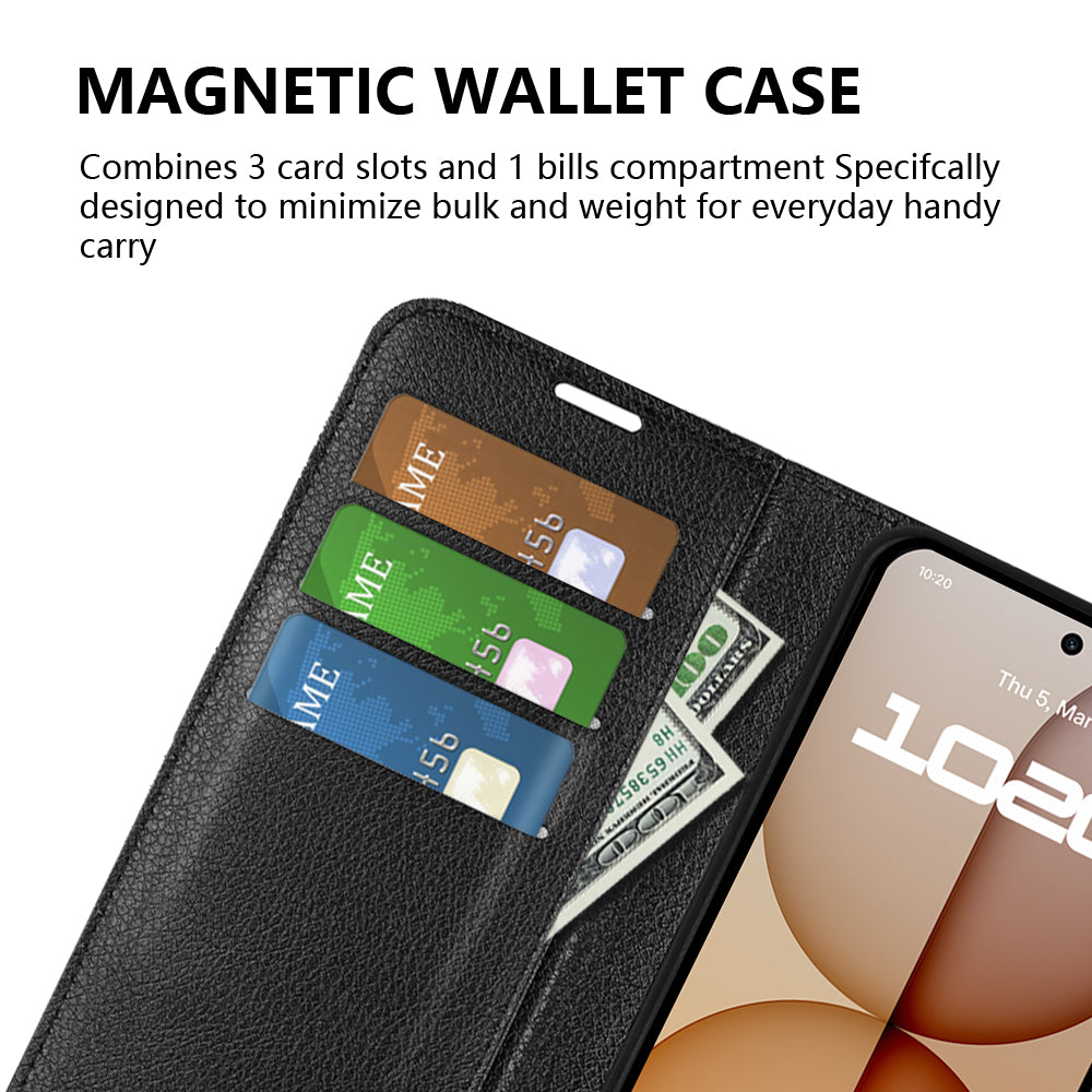 Wallet Case for Nothing Phone (4a) – PU Leather Flip Cover with Card Holder & Stand [Purple]