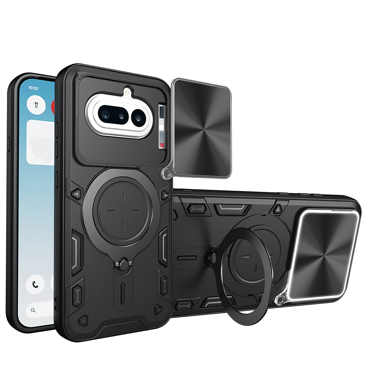 Nothing Phone (4a) Ring Kickstand Case w/ Camera Cover [Black]