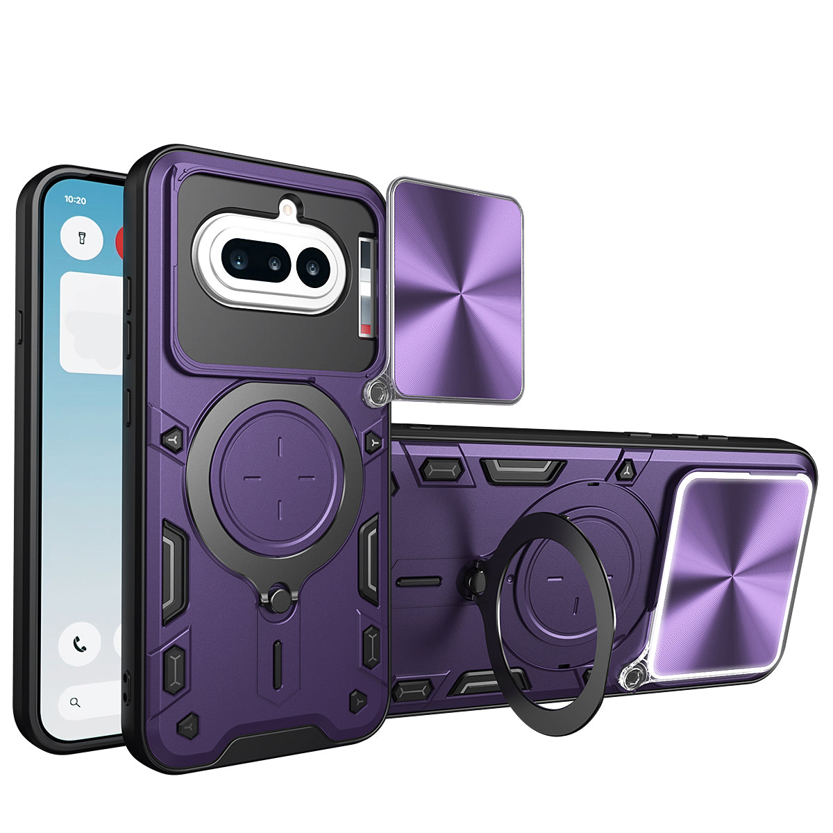 Nothing Phone (4a) Ring Kickstand Case w/ Camera Cover [Purple]