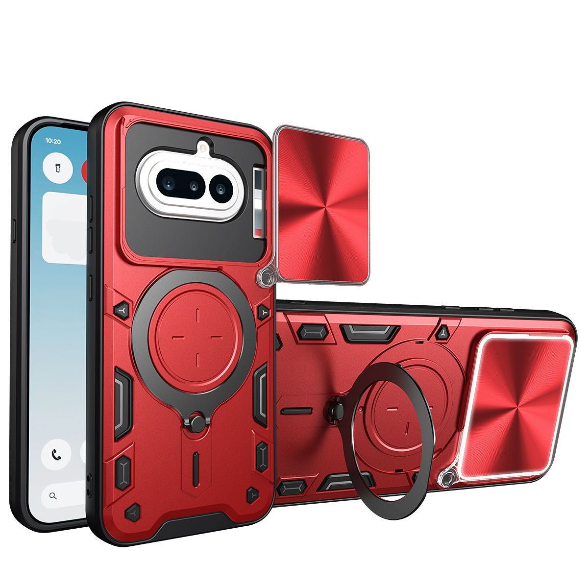 Nothing Phone (4a) Ring Kickstand Case w/ Camera Cover [Red]