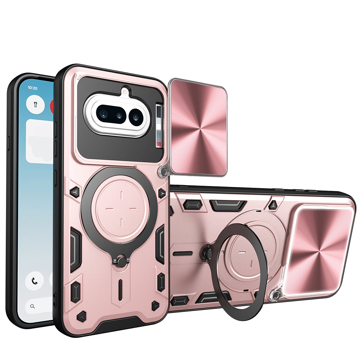 Nothing Phone (4a) Ring Kickstand Case w/ Camera Cover [Rose Gold]