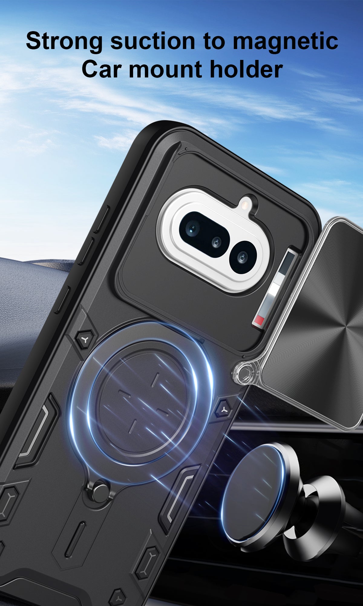 Nothing Phone (4a) Ring Kickstand Case w/ Camera Cover [Purple]