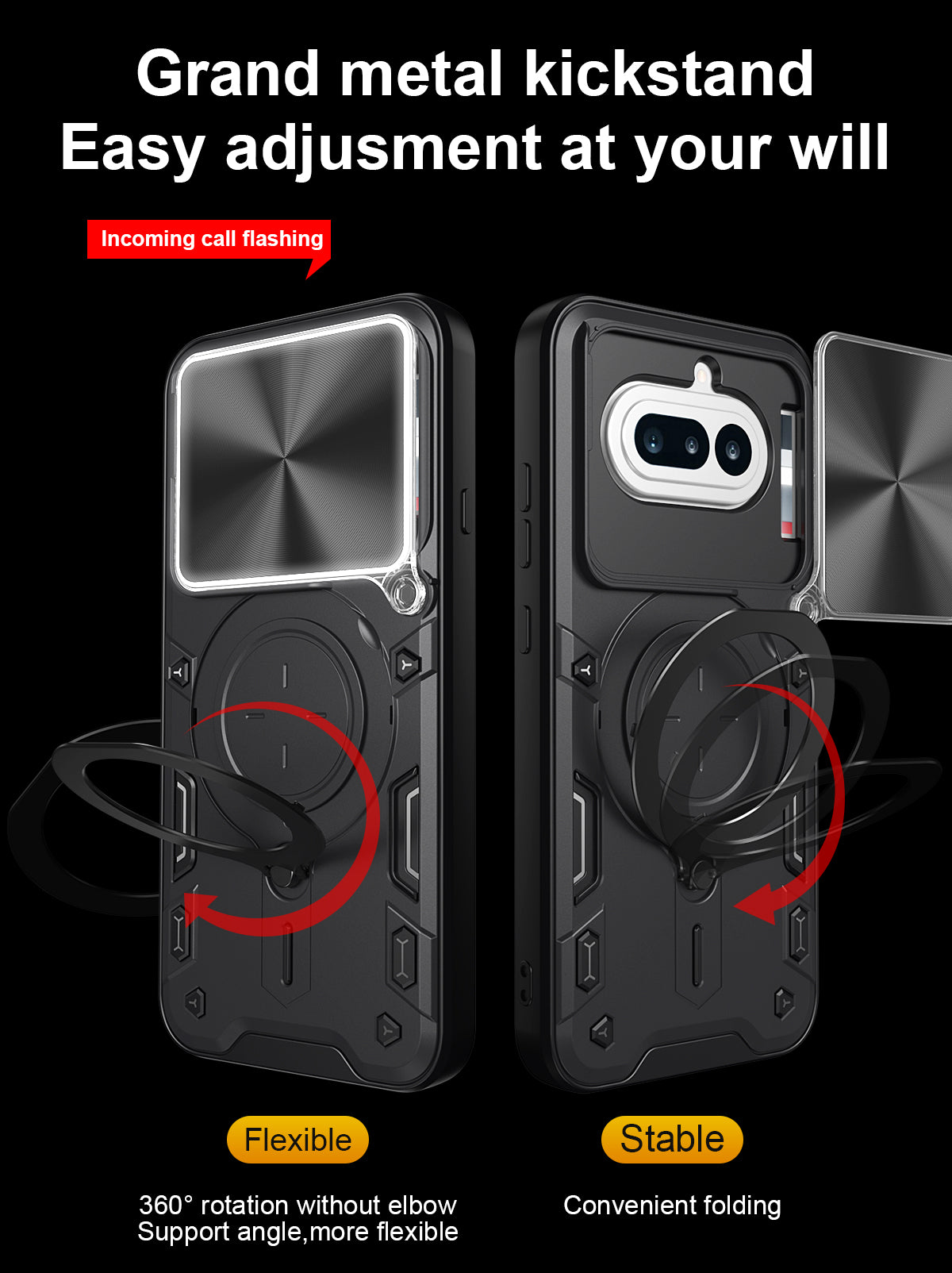 Nothing Phone (4a) Ring Kickstand Case w/ Camera Cover [Purple]