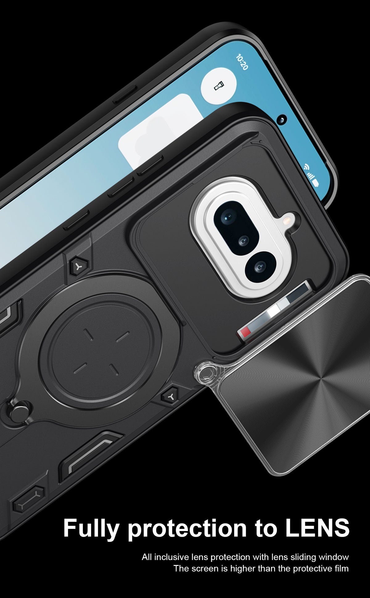 Nothing Phone (4a) Ring Kickstand Case w/ Camera Cover [Red]