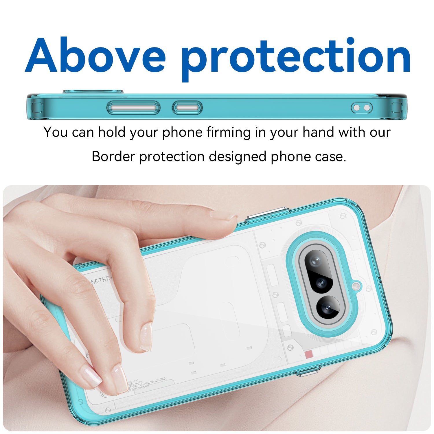 Nothing Phone (4a) Soft TPU Bumper Shockproof Cover Case [Clear Blue]
