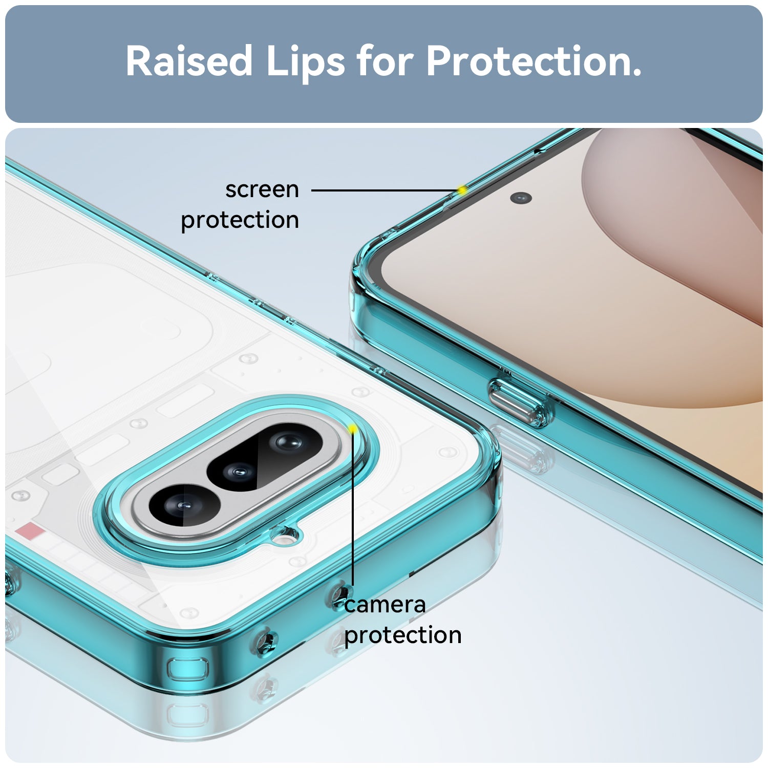 Nothing Phone (4a) Soft TPU Bumper Shockproof Cover Case [Clear Blue]